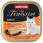 Ekonomipack: Animonda vom Feinsten Adult med gourmetfyllning 36 x 100 g Kyckling, laxfilé & spenat