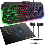 The G-Lab - Combo Hélium - Ensemble Gaming 4 en 1 - Clavier Gamer Azerty Rétr...