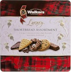 Walker's Shortbread Luxury Milk & Dark Chocolate Assortment Tin, 300 g (Pack of 6) Traditional Pure Butter Scottish Recipe