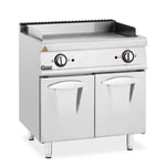 Royal Catering Dobbelt stegeplade - 10,8 kW rillet med underskab