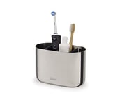 Joseph Joseph EasyStore Luxe - Porte-brosse à dents en acier inoxydable, Rangement de salle de bain- Grand, Acier Inox