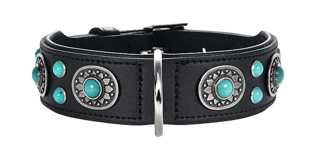 Hunter Dog Collar Sioux Black/Turquoise M 55 - Neck 41-49cm