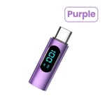 Elough-Adaptateur Otg 100w Avec Affichage Numérique Type C Mâle À Type C Femelle,Convertisseur Pour Iphone 15 Xiaomi Ordinateur Portable Pd,Charge Rapide Otg - Type Purple