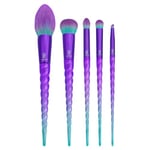 MODA Royal & Langnickel Mythical Wild Lot de 5 pinceaux de maquillage pour fard à joues, teint, ombre, pli et eyeliner, violet/bleu sarcelle