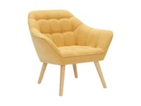 Fauteuil en tissu jaune moutarde CASERTA