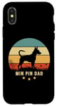 iPhone X/XS MIN PIN DAD retro sunset Design with Miniature Pinscher Case