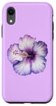 iPhone XR Aesthetic Hawaiian flower Purple Hibiscus Flowers Girl Case