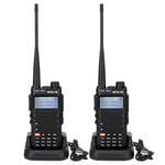 Retevis RA685 Talkie Walkie Professionnel, Longue Portée Radio Bidirectionnelle Double Band 5W, 1800mAh Portable Radio Talkie Walkie Émetteurs-récepteurs pour Activités, Chasse (Noir, 2Pcs)