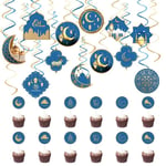 Theme Party Spiral Pendant  Star Decoration Cake Flag for Ramadan H3M48175