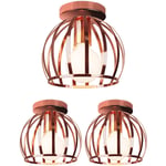 Lot de 2 Plafonnier en Metal E27 Retro Industrielle Lustre Luminaire Couloir Salon