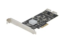 StarTech.com 8 Port SATA PCIe Card, PCI Express 6Gbps SATA Expansion Card with 4 Host Controllers, SATA PCIe Controller Card, PCI-e x4 Gen 2 to SATA III Adapter Card, Drive Cables Incl. - Windows/macOS/Linux (8P6G-PCIE-SATA-CARD) - lagringskontrol - SATA