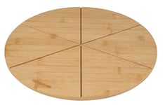 Fackelmann 31119 Planche à pizza avec rainures de coupe, Planche à découper la pizza, Planche en bois de bambou, tarte flambée, quiche, apéro, 32 cm