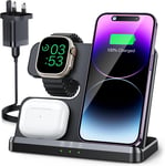 JARGOU Wireless Charger for Iphone/Apple Watch/Airpods, 3 in 1 Wireless Charging