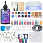 VidaRosa UV Resin Kit with Lamp, Super Crystal Clear Hard Resin Sunlight Curing Quick Starter Kit for Jewelry Making, Doming, Coating, and Casting, DIY Crafting