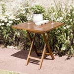 Macabane - hanna - Table de jardin 2 personnes - carrée pliante 70x70cm en bois teck huilé - Marron