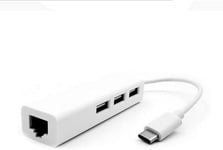 USB C à 3 x USB A et RJ45 Ethernet LAN Adaptateur hub câble pour Mac USB - C Réseau pour Win XP.[S785]