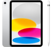 Apple 10.9” iPad Cellular (2022, 256 GB, Silver) & Pencil (1st Generation) Bundle, Silver/Grey