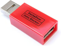 PortaPow 3rd Gen Data Blocker (Red) - Protect Against Juice Red (Single), 