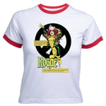 X-Men Rogue Bio Women's Cropped Ringer T-Shirt - White Red - XL