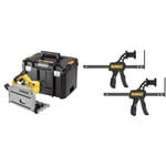 Dewalt Scie circulaire plongeante 1300 w dewalt - dws520kt & Serre-joints pour Rails de Guidage DWS5021, DWS5022, DWS5023 DWS5026-XJ