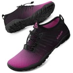 SIMARI WP001 Chaussures aquatiques de sport à séchage rapide pour la natation, la plongée, le surf, la piscine, la plage, la marche, le yoga, 231 Violet, 38 2/3 EU