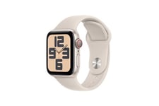 Apple Watch SE GPS + Cellular 40mm Boîtier en Aluminium Lumière Stellaire avec Bracelet Sport Lumière Stellaire - S/M