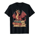 Red Dragon on Books - Epic Fantasy for Book Lovers T-Shirt