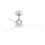 Just Fan Chrome Transparent ceiling fan 3 Blades 81cm