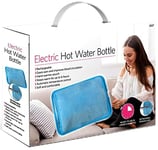 Rechargeable Electric Hot Water Bottle Bed Hand Body Warmer Massaging Heat Pad Cozy Pain Relief Fast Heating Auto-Shut Off Function Over-Heat Protection & No Refill Heat Pad 25cm x 17cm Blue