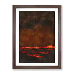 Clouds On Fire Painting Modern Framed Wall Art Print, Ready to Hang Picture for Living Room Bedroom Home Office Décor, Walnut A3 (34 x 46 cm)