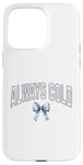 Coque pour iPhone 15 Pro Max Nœud bleu froid mignon hiver pour femmes et filles