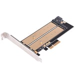 SilverStone SST-ECM22 - SuperSpeed Carte PCI-E Express x4 vers M.2 (NGFF) et SATA vers M.2, Refroidissement supérieur, Prend en charge les SSD M.2 jusqu'à 110 mm de long