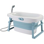 Hofuton Baignoire Pliable pour Bébé avec Détection de Température en Temps Réel, Antidérapante Bassin de Douche Portable Baignoire Bébé, Drainage