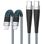 Aione USB C to Lightning Cable 2Pack 1M, USB C iPhone Charger Cable MFi Certified PD Fast Lightning to Type C iPhone Cable Braided Power Charging Cord for iPhone 14 Plus 13 12 11 Pro Max Mini XS,iPad