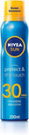 NIVEA SUN Protect & Dry Touch Cooling Sun Mist, SPF30, 200 ml, Refreshing Suncr