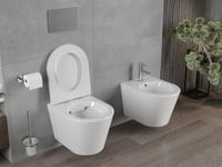 WC-istuin Mexen Rico Rimless Slim Duroplast hitaasti laskeutuvalla kannella, White