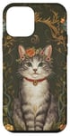 Coque pour iPhone 12 mini Fleur Boho Vintage Garden Kawaii pour chats mignons