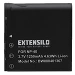 EXTENSILO Batterie compatible avec Casio Exilim EX-FC100WE, EX-FC150, EX-FC150BK appareil photo, reflex numérique (1250mAh, 3,7V, Li-ion)