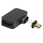 QIANRENON USB C à HDMI Magnétique Adaptateur 4K@60HZ USB C Mâle à HDMI Femelle 90 degré Angle HD Convertisseur, pour HDTV PC portable Tablet Monitor Projecteur