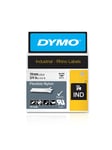 DYMO Rhino Flexibel nylon, 19 mm x 3,5 m, svart på vit