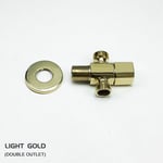 Vanne d'Angle en Laiton,Cuivre,Or Rose,Noir,Blanc,pour Cuisine,HOToilet,Contrôle de l'Eau Froide et Chaude,Vanne d'Arrêt,Connecteur G1/2 - Type 2 Outlets Light Gold