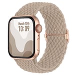 Suitisbest Bracelet en nylon compatible avec Apple Watch 42 mm, 44 mm, 45 mm, 46 mm, 49 mm, bande élastique antidérapante, tressée et extensible, pour Apple Watch 10 9 8 SE 7 6 5 4 3 2 1 Ultra - Thé