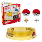 Bandai - Pokémon - Pack Arène + 2 Spinners inclus - Arène Pokémon + 2 Lanceurs Pokéball + 2 Toupies Pikachu et Mew - Jeu de Combat de Toupies Pokémon plusieurs joueurs - Jouet Enfant 4 ans et + JW4403