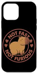 Coque pour iPhone 12 mini Badge parodie du film Capybara avec inscription « Not Fast Not Furious »