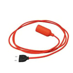 creative cables - Snake Lampe en silicone avec interrupteur et fiche - Sans ampoule, Orange