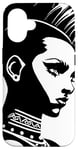 Coque pour iPhone 16 Fantasy Post Punk Celtic Tribal Batcave Mohawk Girl Gothique