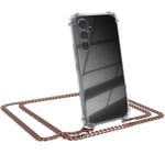 For Samsung Galaxy A54 phone case with lanyard chain Rose-Gold