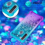 Samsung Galaxy A21 Case Gradient Quicksand Gradient Quicksand pehmeä TPU puskurin tyynynpäällinen - sininen ja violetti