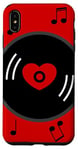 Coque pour iPhone XS Max notes de musique disque vinyle album coeur rouge valentines vintage