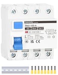 DIHOOL Disjoncteur différentiel RCD type A - Interrupteur FI DIN - 4 pôles - 40 A - 30 mA